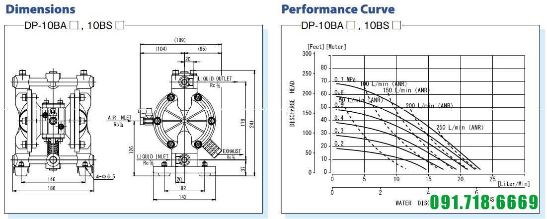 Cấu tạo máy bơm màng khí nén yamada DP-10 BST