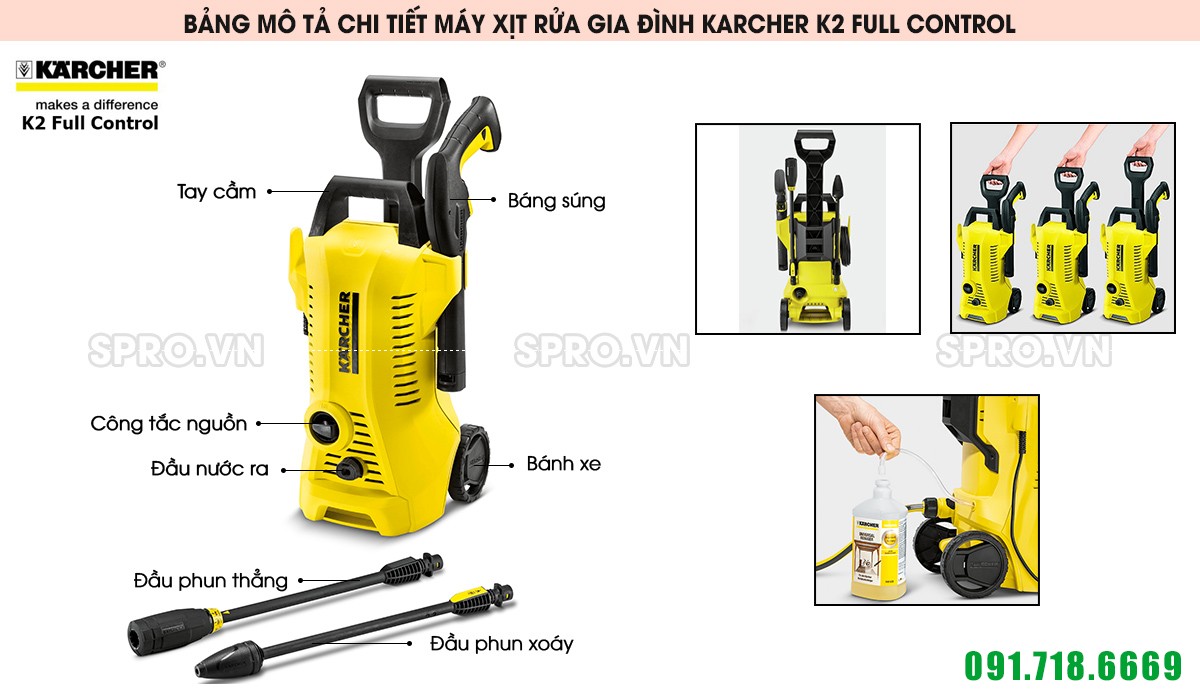 Máy xịt rửa gia đình Karcher K2 Full Control